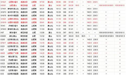 合肥到黄山汽车时间表_合肥到黄山汽车时间表查询